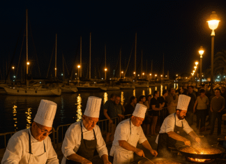 El 50.º Concurso Internacional de Fideuà de Gandia Chefs, fideua, concurso, nocturno