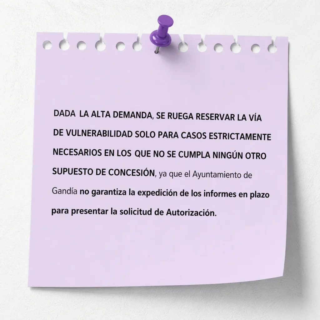 Certificado de vulnerabilidad en Gandia 1 Aviso importante