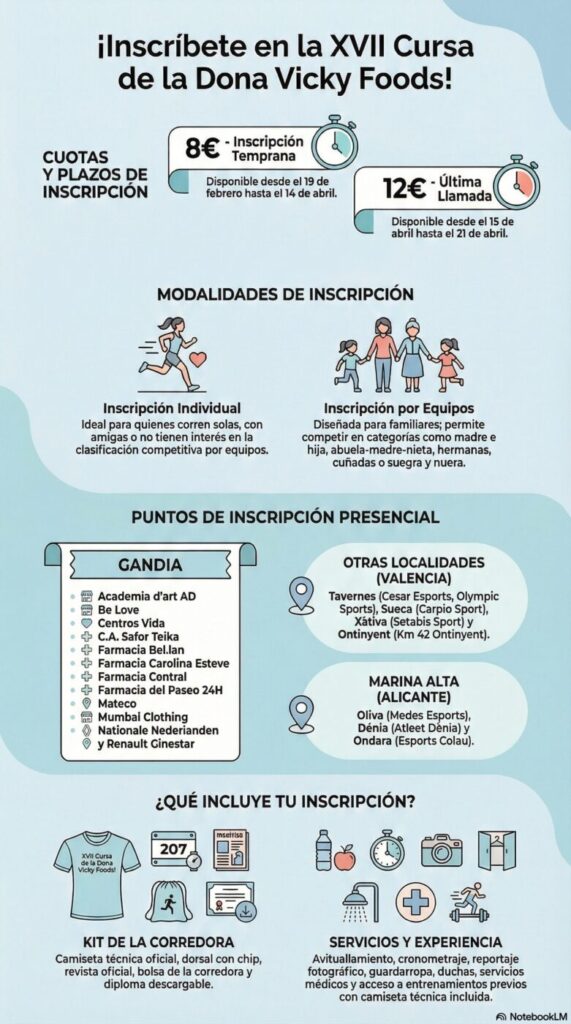 XVII Cursa de la Dona Gandia 2026 infografica