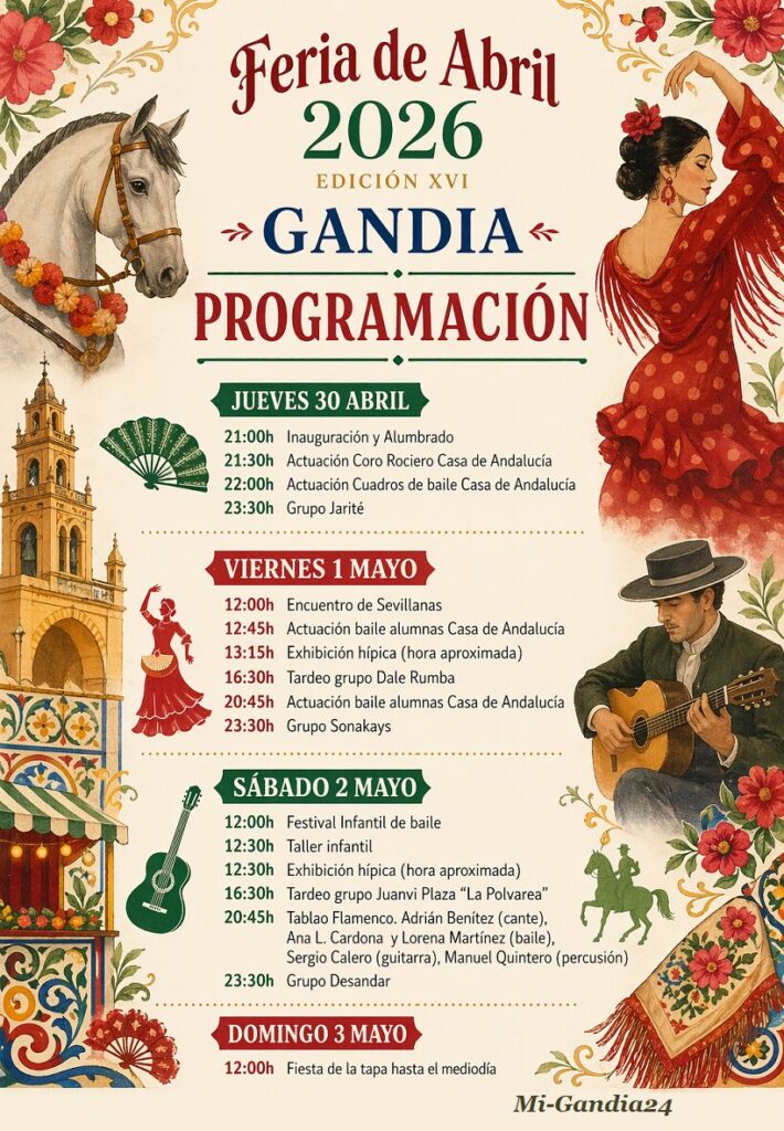 Programa Feria de Abril en Gandia 2026