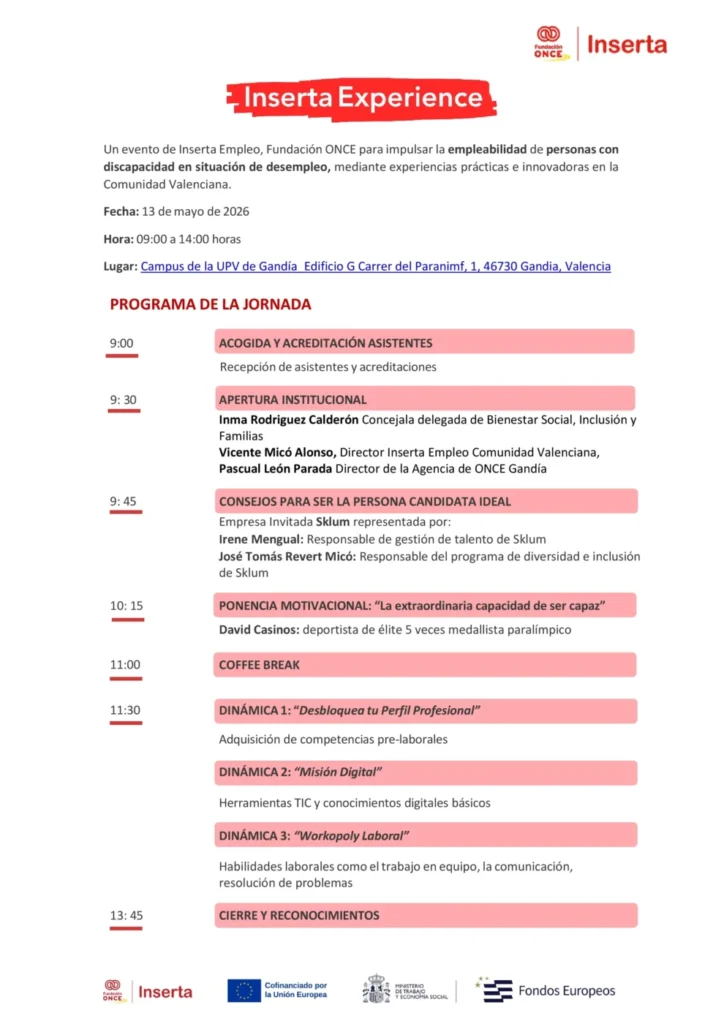 Programa Inserta Experience Gandia