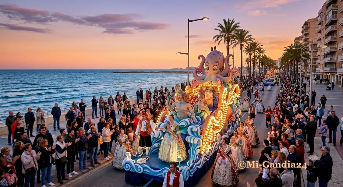 Cabalgata a la Mar de las Fallas en Gandia 6 Cabalgata a la Mar de las Fallas
