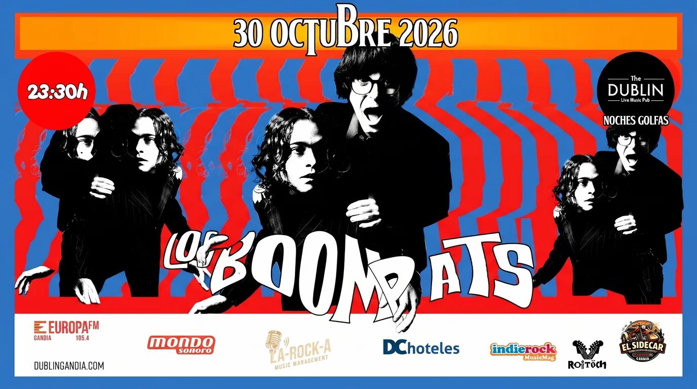 Boompats en Dublin Playa de Gandia 3 Cartel del concierto de Los Boompats el 30 de octubre de 2026 a las 23:30 h en The Dublin Live Music Pub