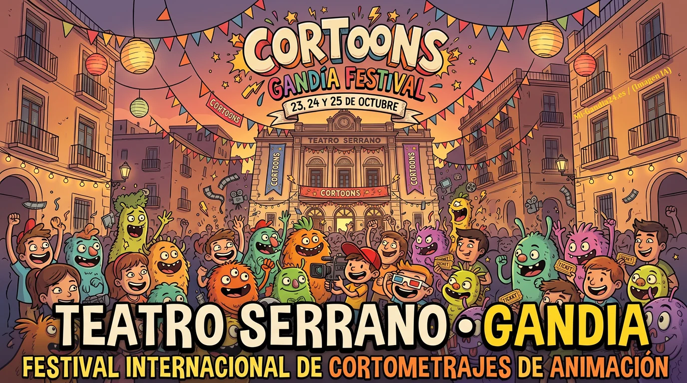 Cortoons Gandía Festival, 23, 24 y 25 de octubre en Teatro Serrano, Gandia. Festival Internacional de Cortometrajes de Animación