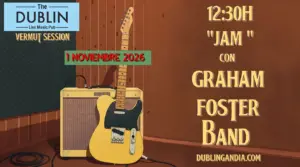 Graham Foster en Dublin Playa de Gandia 3 Vermut Session en The Dublin Live Music Pub: Jam con Graham Foster Band, 1 de noviembre de 2026 a las 12:30 h