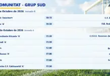 El fútbol de la Safor Calendario de partidos y horarios de la jornada 8 de la Lliga Comunitat - Grup Sud